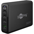 GOOBAY USB-C PD GaN Večvratni 240W 4-vratni GaN USB-C/USB-A črni polnilec