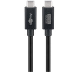 GOOBAY USB-C na USB-C 240W USB4 80Gbit/s 1,2m črn napajalni podatkovni kabel