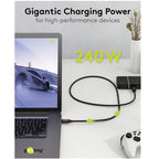 GOOBAY USB-C na USB-C 240W USB4 80Gbit/s 1,2m črn napajalni podatkovni kabel