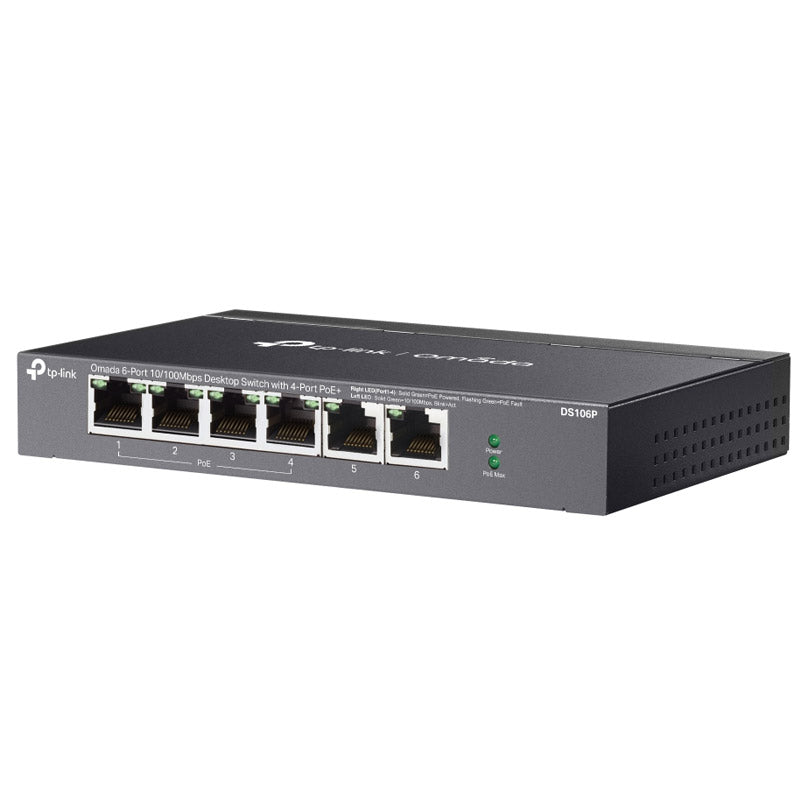 TP-LINK Omada DS106P 6-port 10/100Mbps PoE+ RJ45 nemanagirano mrežno stikalo switch