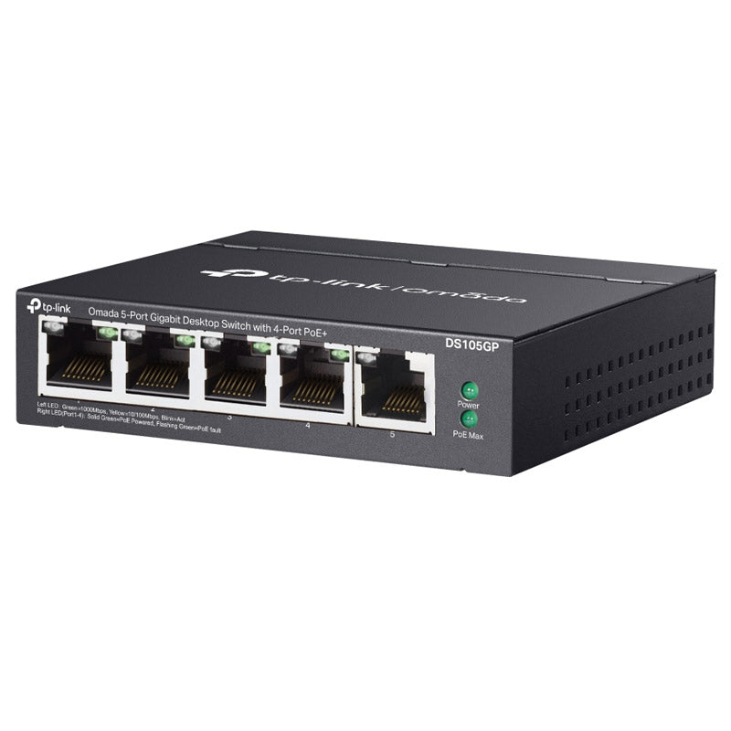 TP-LINK Omada DS105GP 5-portno gigabitno PoE+ RJ45 neupravljano mrežno stikalo