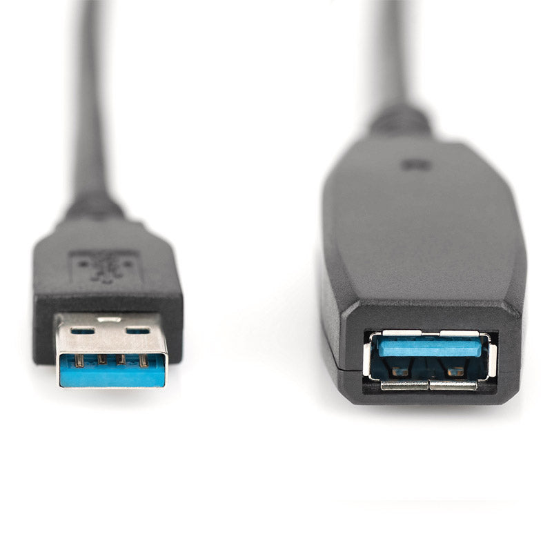 DIGITUS Active USB 3.0 (M) na USB 3.0 (Ž) SuperSpeed 10m črni podaljševalni kabel