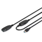 DIGITUS Active USB 3.0 (M) na USB 3.0 (Ž) SuperSpeed 10m črni podaljševalni kabel