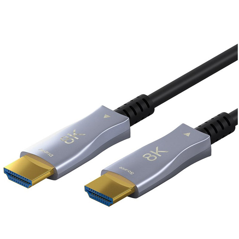 GOOBAY Optical Hybrid Ultra High Speed ​​HDMI (M/M) 2.1 8K 60Hz 10m z Ethernet AOC pozlačen črn Optični Hibridni kabel