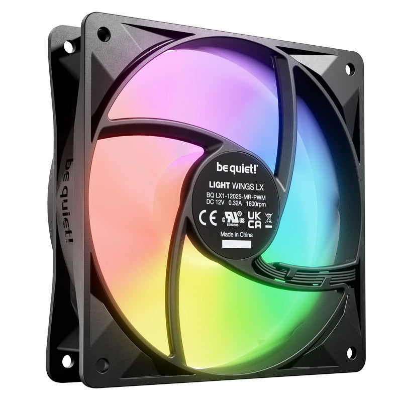 BE QUIET! LIGHT WINGS LX (BL122) RGB 120 mm 4-pinski PWM 3x bel ventilator