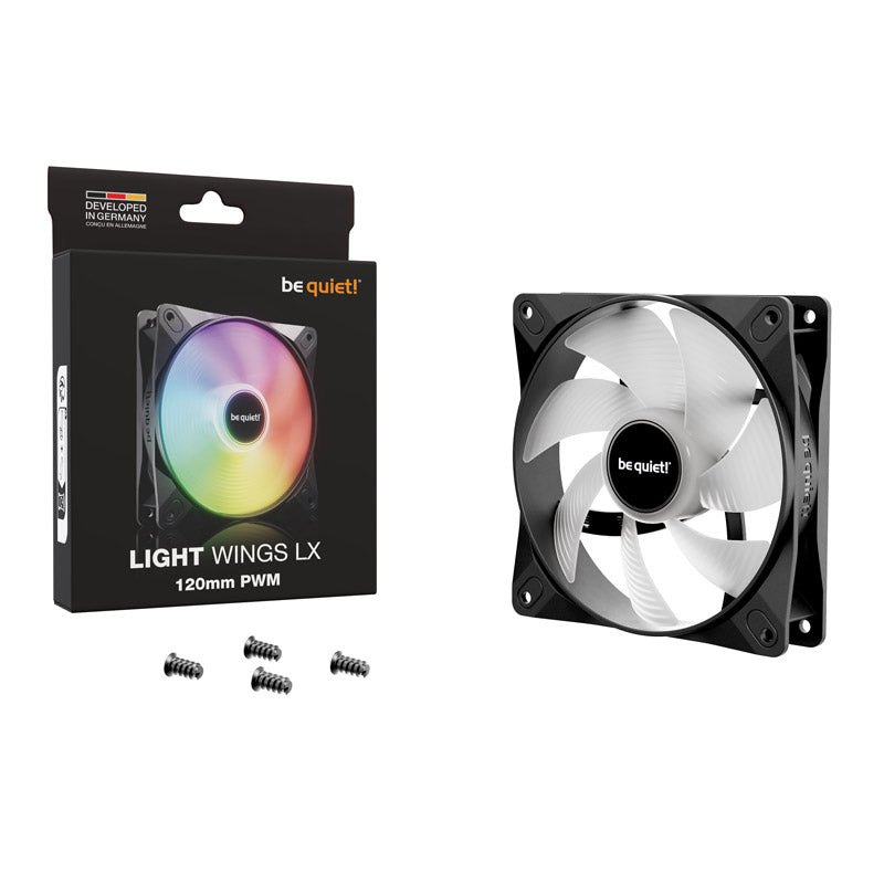 BE QUIET! LIGHT WINGS LX (BL122) RGB 120 mm 4-pinski PWM 3x bel ventilator