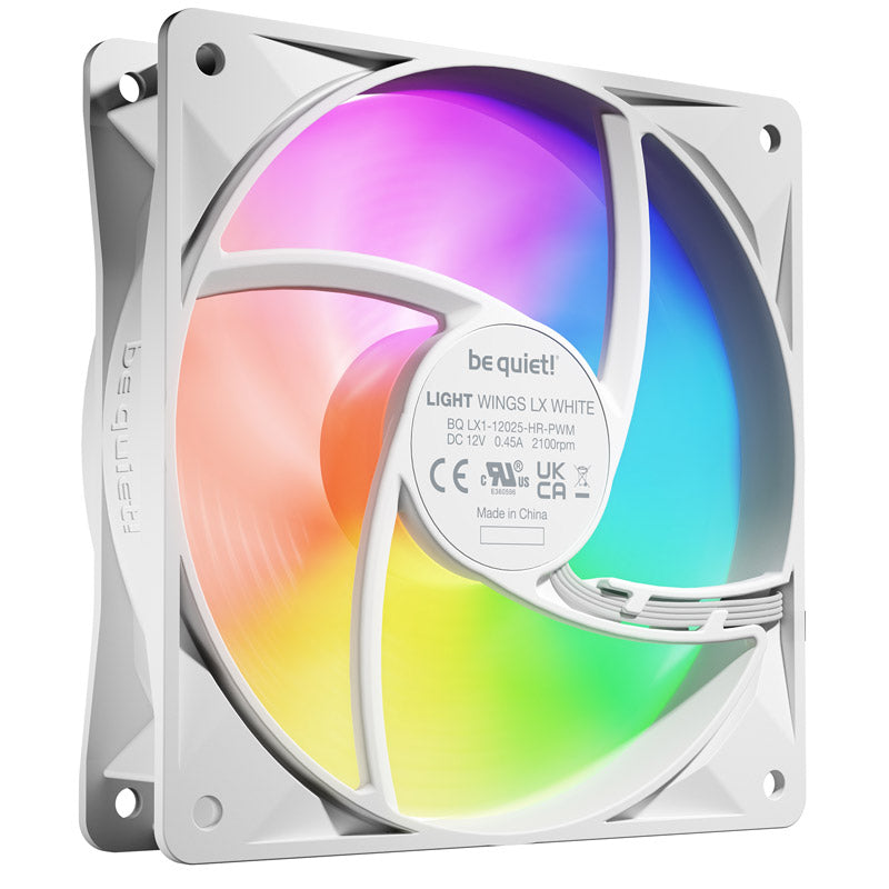 BE QUIET! LIGHT WINGS LX High Speed (BL125) RGB 120 mm 4-pin PWM 3x beli ventilator