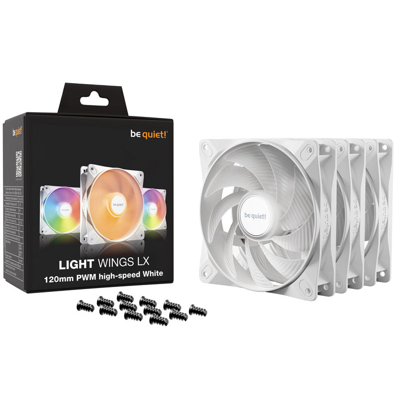 BE QUIET! LIGHT WINGS LX High Speed (BL125) RGB 120 mm 4-pin PWM 3x beli ventilator