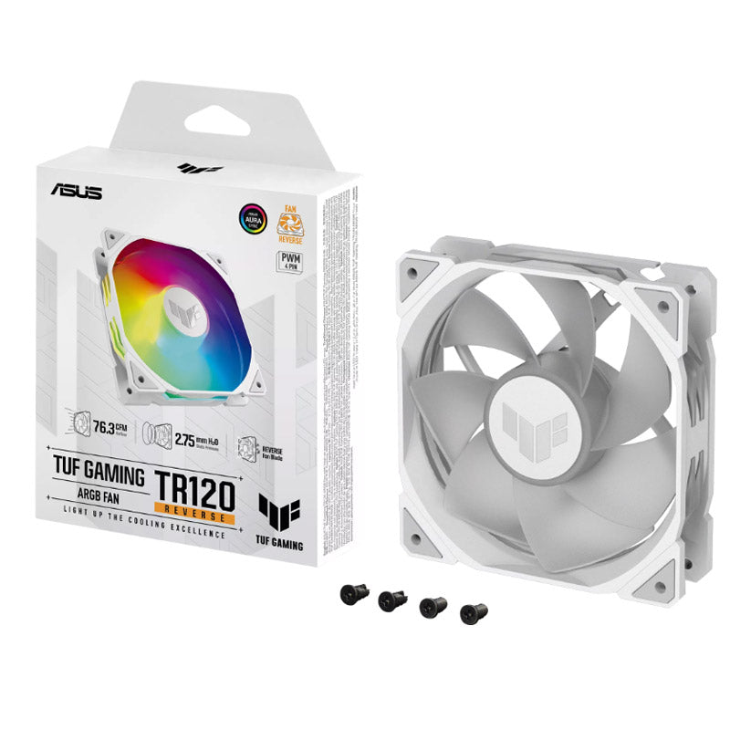 ASUS TUF Gaming TR120 Reverse 120 mm ARGB 1-paketni beli ventilator