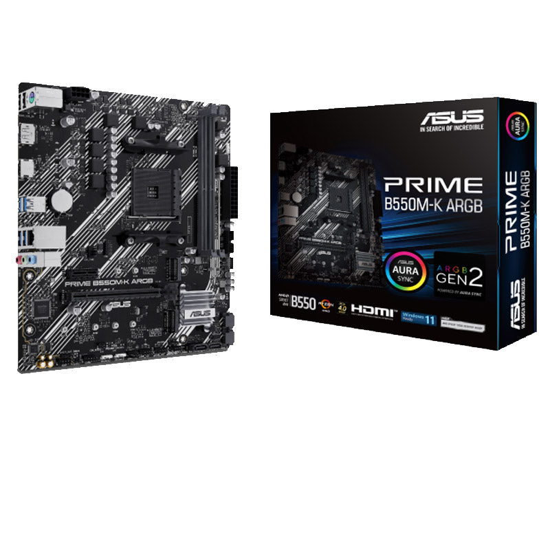 ASUS Prime B550M-K ARGB AM4 DDR4 mATX Motherboard