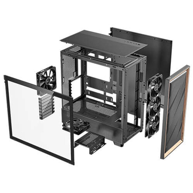 ANTEC Flux midi-ATX okno leseno črno/rjavo igralno ohišje