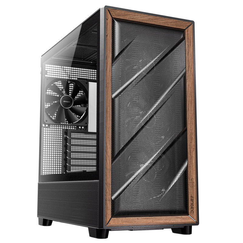 ANTEC Flux midi-ATX okno leseno črno/rjavo igralno ohišje