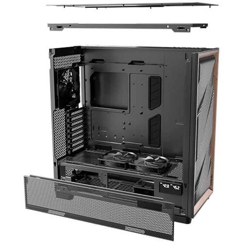 ANTEC Flux PRO Full Tower okno leseno črno/rjavo igralno ohišje