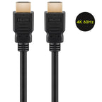 GOOBAY High Speed ​​HDMI (M/M) 2.0 4K 60Hz 15m z Ethernet pozlačen črn kabel