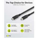 GOOBAY USB-C na USB-C 100W 10Gbit/s 3m črn napajalni podatkovni kabel