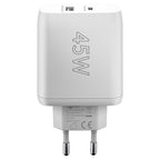 GOOBAY USB-C + USB-A 5V 45W beli hitri polnilec