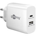 GOOBAY USB-C + USB-A 5V 45W beli hitri polnilec