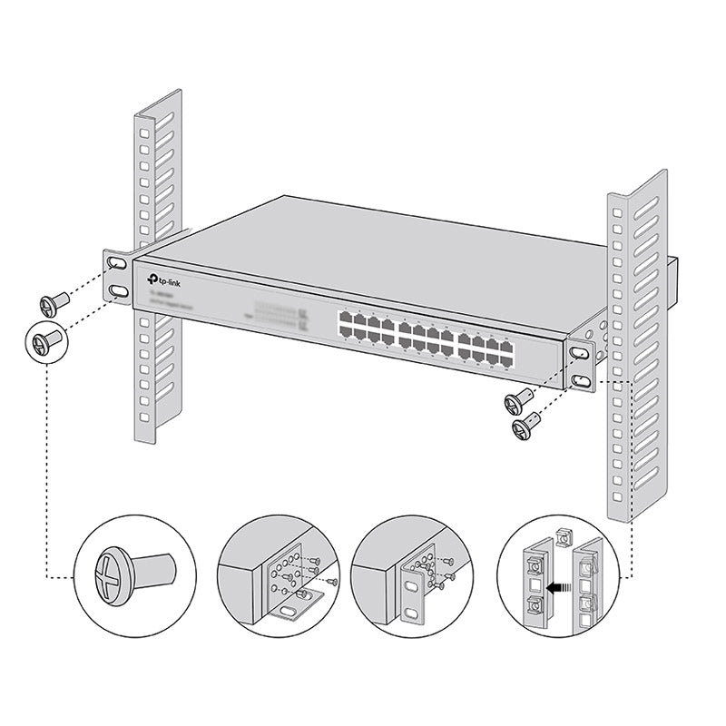 TP-LINK RackMount Kit-19 19" nosilci za stikala za vgradnjo v omaro