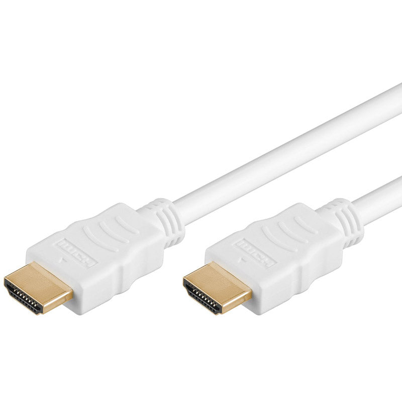GOOBAY High Speed ​​HDMI (M/M) 2.0 4K 60Hz 0,5m z Ethernet pozlačen bel kabel