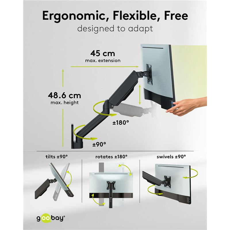 GOOBAY stenski nosilec za monitor 17"- 32" 9kg