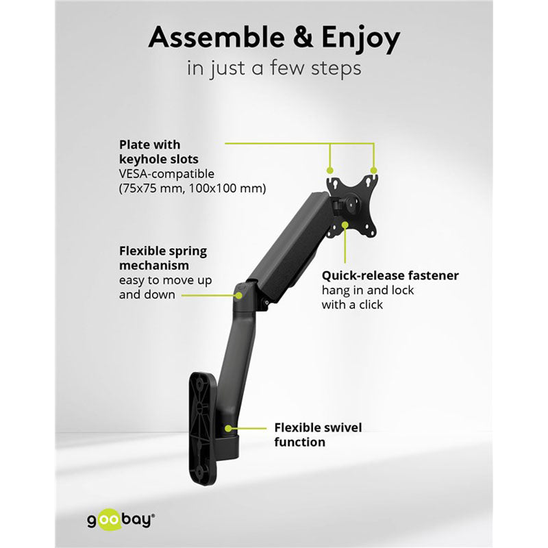 GOOBAY stenski nosilec za monitor 17"- 32" 9kg