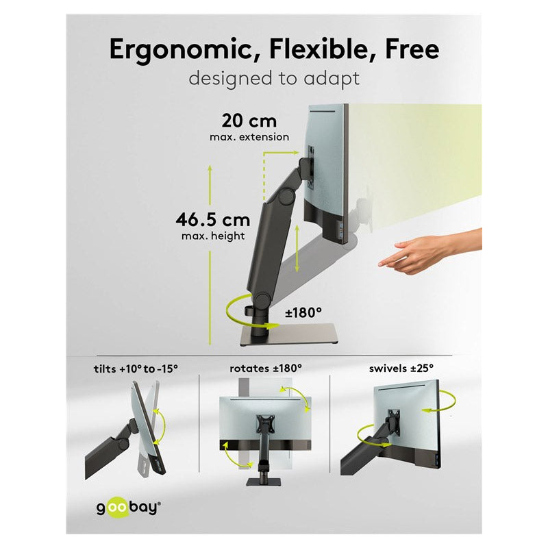 GOOBAY 17"- 32" 8kg monitor vsestranski nosilec