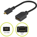 GOOBAY HDMI na Micro-HDMI 4K/60Hz 0,15m črn kabel