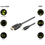 GOOBAY High Speed ​​HDMI na Micro-HDMI 8K kabel 2m črne barve