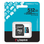 KINGSTON Canvas Go! Plus microSD 512GB razred 10 UHS-I U3 V30 A2 SD adapter SDCG4/512GB pomnilniška kartica