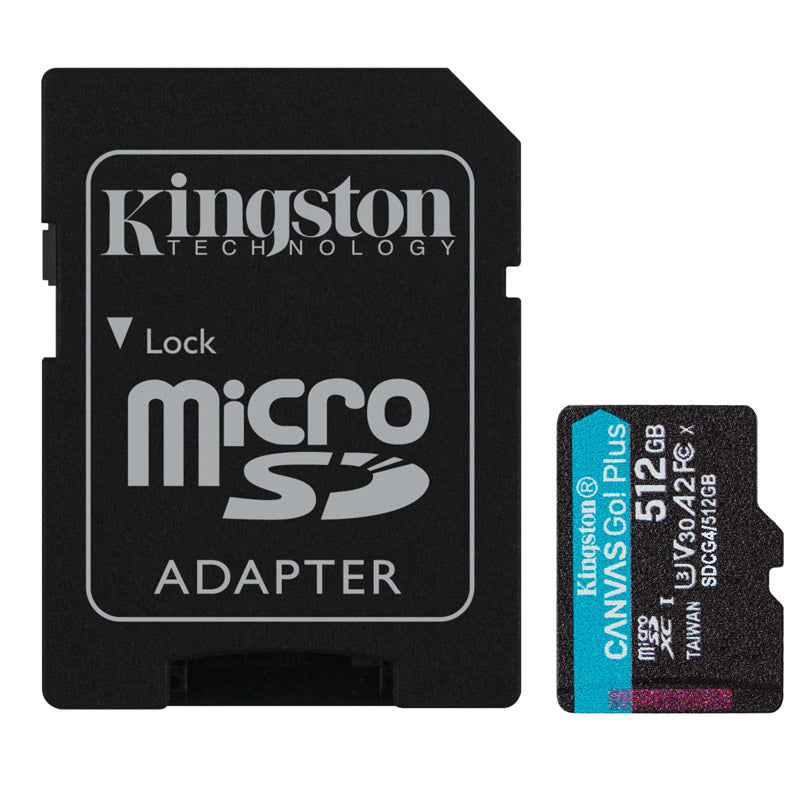 KINGSTON Canvas Go! Plus microSD 512GB razred 10 UHS-I U3 V30 A2 SD adapter SDCG4/512GB pomnilniška kartica