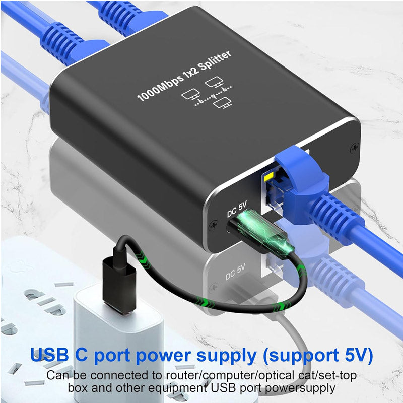 Gigabit Ethernet 1 na 2 RJ45 LAN mrežni razdelilec splitter switch