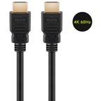 GOOBAY High Speed ​​HDMI (M/M) 2.0 4K 60Hz 18Gbit/s 1m z Ethernet pozlačen črn kabel