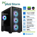 PCPLUS Storm Core i7 14700F 32GB 2TB SSD RTX 5060Ti 8GB Windows 11 Home igralni namizni računalnik