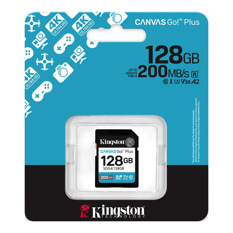 KINGSTON Canvas Go! Plus SD 128GB Class10 UHS-I U3, V30, 4K UHD SDG4/128GB spominska kartica