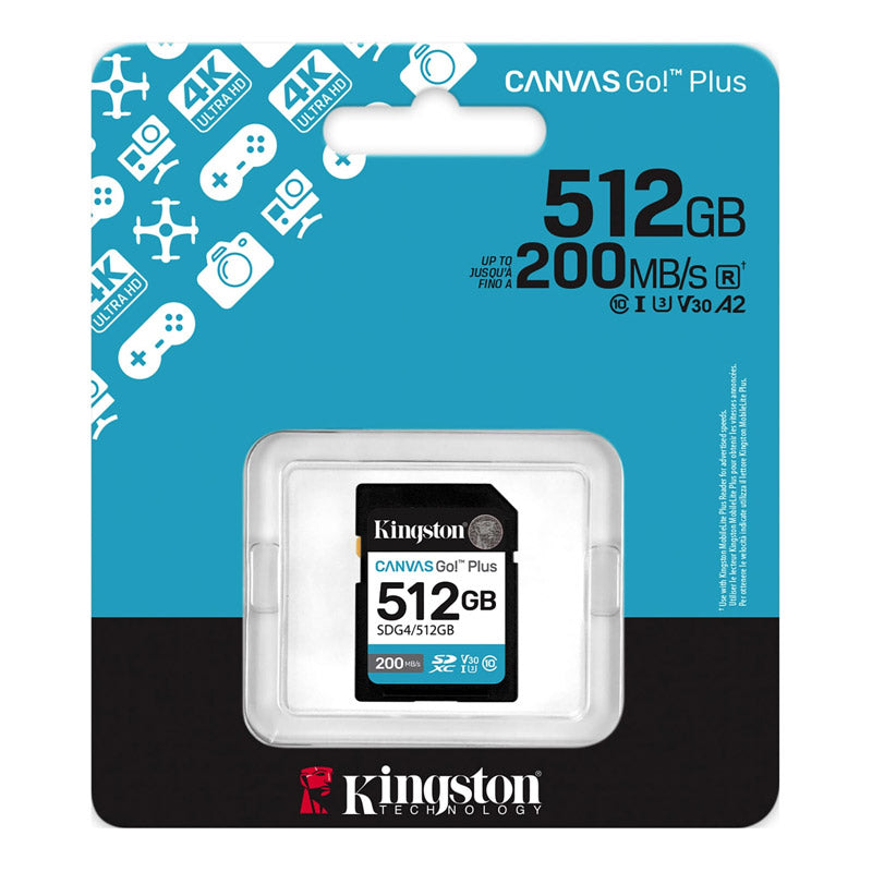 KINGSTON Canvas Go! Plus SD 512GB Class10 UHS-I U3, V30, 4K UHD SDG4/512GB spominska kartica
