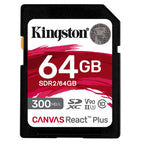 KINGSTON Canvas React Plus SD 64GB Class10 UHS-II SDR2/64GB pomnilniška kartica