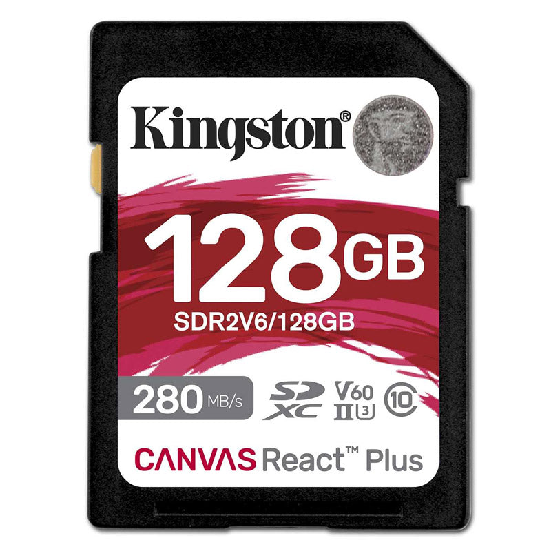 KINGSTON Canvas React Plus V60 SD 128 GB Class10 UHS-II SDR2V6/128GB pomnilniška kartica