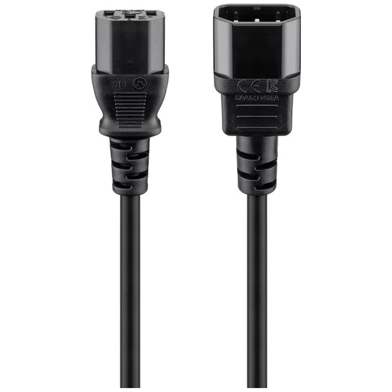 GOOBAY C13/C14 250V(AC) 3m črn poddaljševalni napajalni kabel