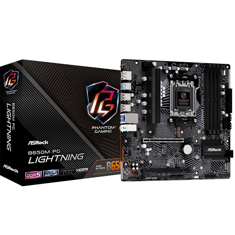 ASROCK B650M PG Lightning AM5 4xDDR5 mATX igralna matična plošča