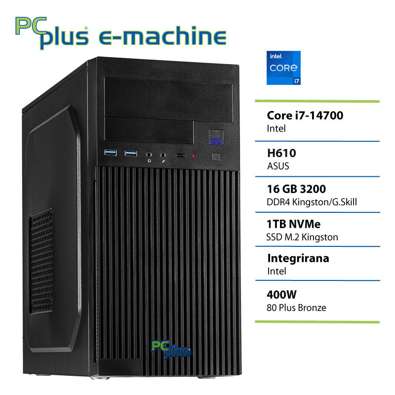 PCPLUS e-machine i7-14700 16GB 1TB SSD namizni računalnik