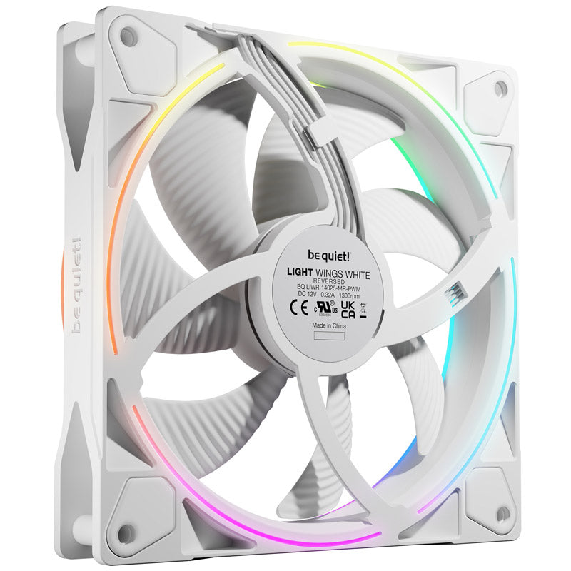 BE QUIET! LIGHT WINGS (BL135) vzvratni 140 mm 4-pinski PWM ARGB bel ventilator