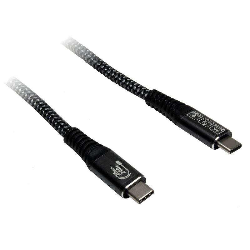 GOOBAY USB-C na USB-C 1,5m 240W PD 3.1 20Gbit/s črn napajalni in sync kabel