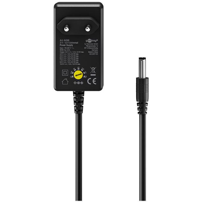 GOOBAY 3V-12V, do 12W/1,0A univerzalni napajalnik