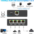 Gigabit Ethernet 1 na 4 RJ45 LAN mrežni razdelilec splitter switch