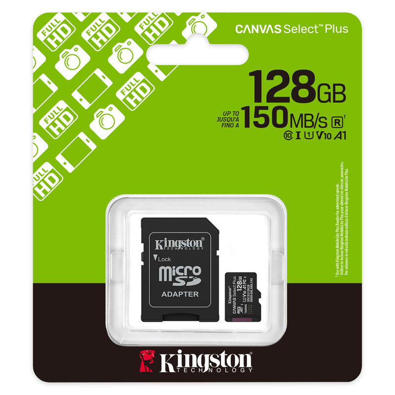 KINGSTON Canvas Select Plus microSD 128GB Class10 UHS-I SD adapter SDCS3/128GB spominska kartica