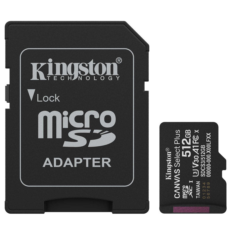 KINGSTON Canvas Select Plus microSD 512GB Class10 UHS-I SD adapter SDCS3/512GB pomnilniška kartica