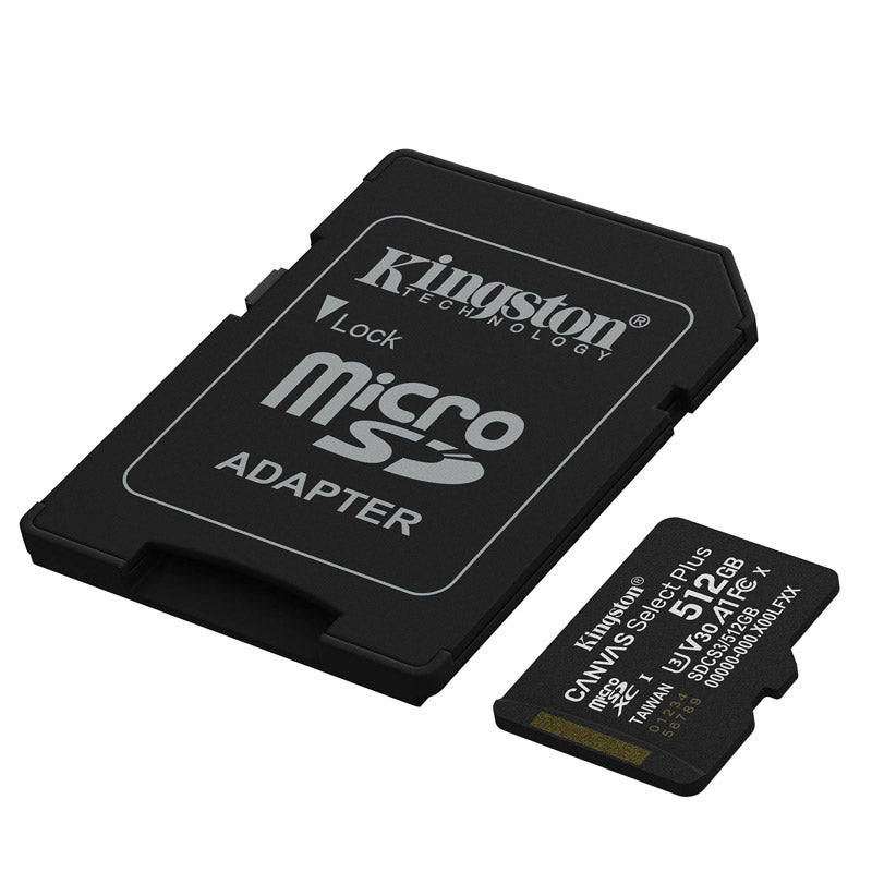KINGSTON Canvas Select Plus microSD 512GB Class10 UHS-I SD adapter SDCS3/512GB pomnilniška kartica