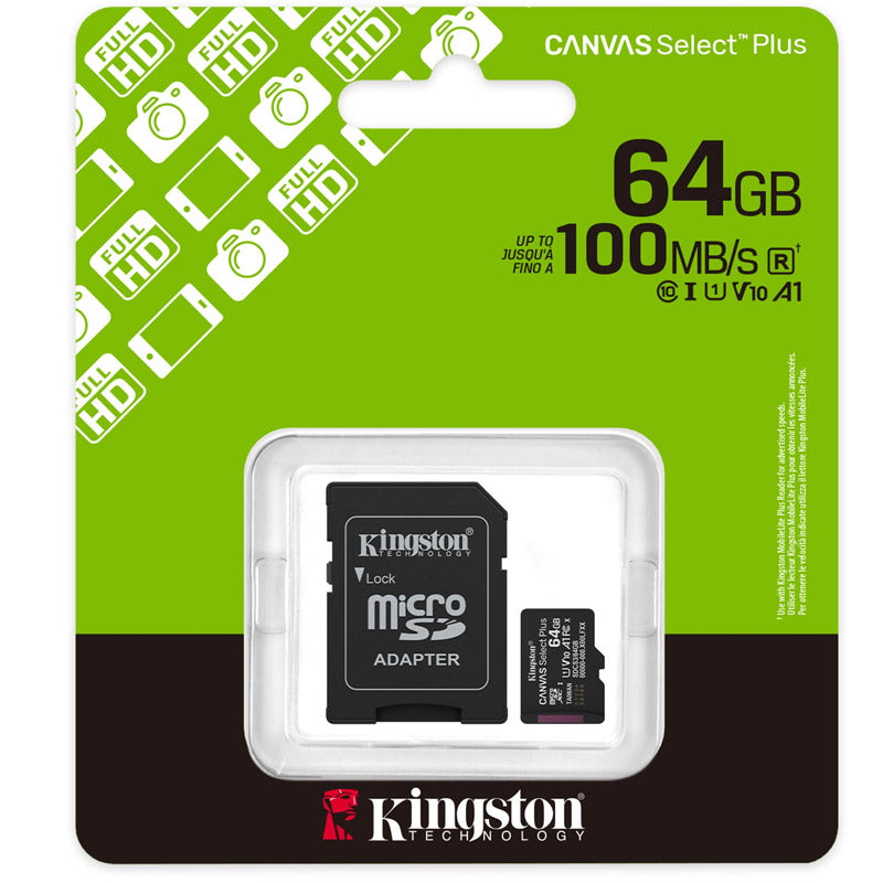 KINGSTON Canvas Select Plus microSD 64GB Class10 UHS-I SD adapter SDCS3/64GB spominska kartica