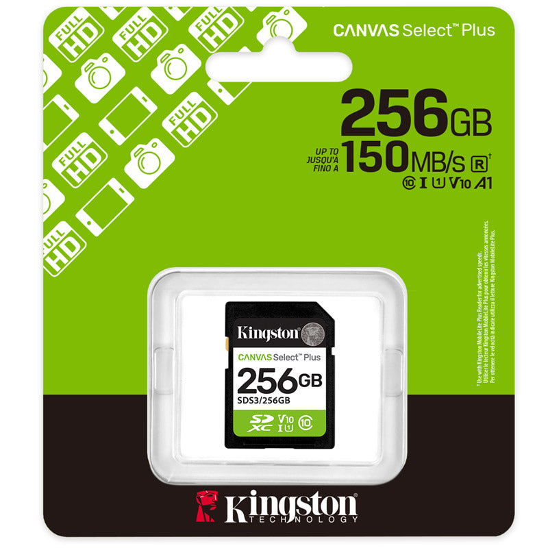 Spominska kartica KINGSTON Canvas Select Plus SD 256GB Class10 UHS-I SDS3/256GB