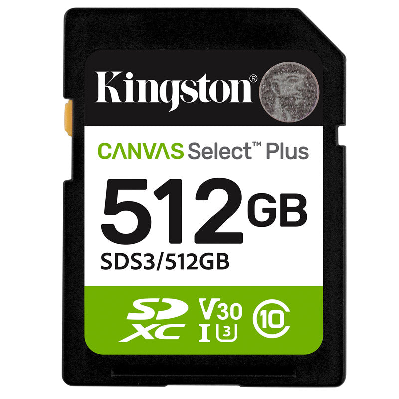 KINGSTON Canvas Select Plus SD 512GB Class10 UHS-I SDS3/512GB pomnilniška kartica